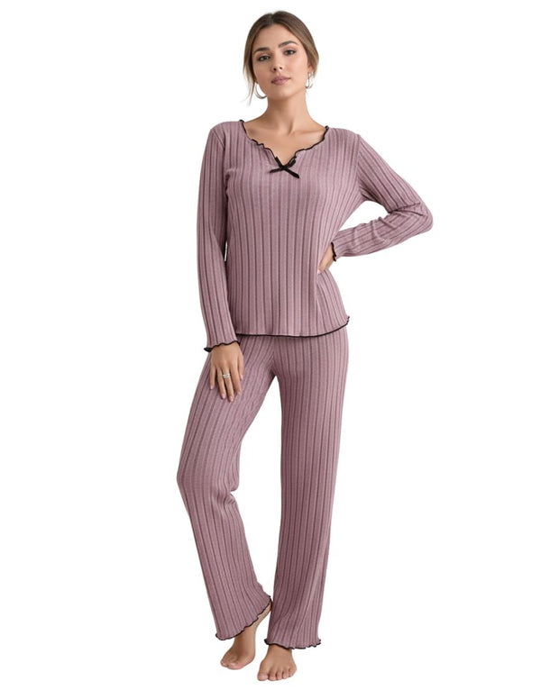 NYXTA V NECK FULL SLEEVS PJ SET -MOVE
