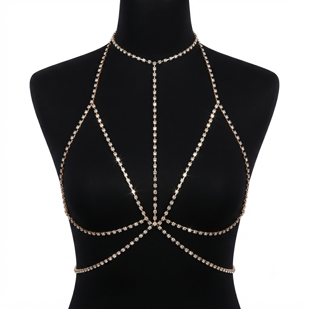 Multi-Layered Gold Bell-Accented Body Chain