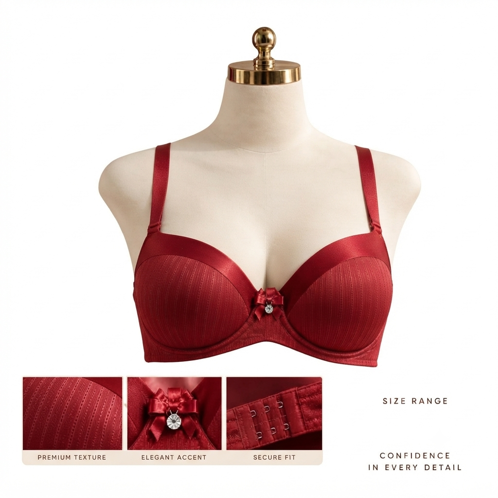 Nyxta Premium Push-Up Bra - Red