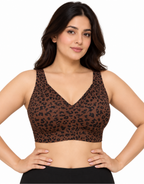 NYXTA LASER CUT FULL COVRAGE LEOPARD PRINT JELLY BRA -BROWN