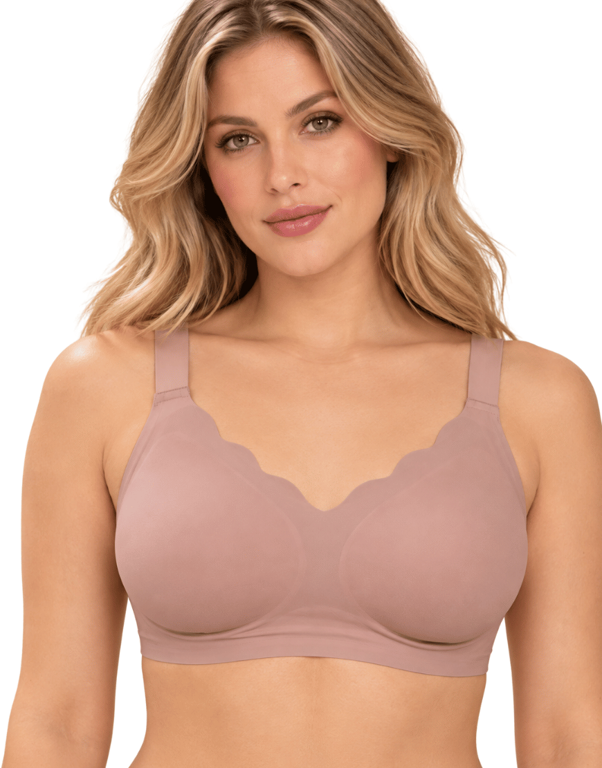NYXTA LASER CUT LIGHTLY PADDED NON WIRED T SHIRT JELLY BRA -LIGHT BROWN
