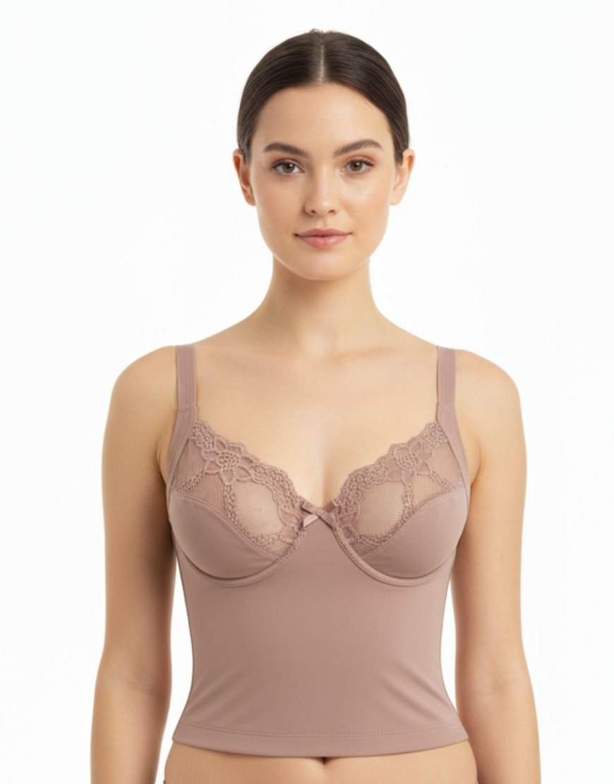 NYXTA WAIST SHAPPING BRA-BRN