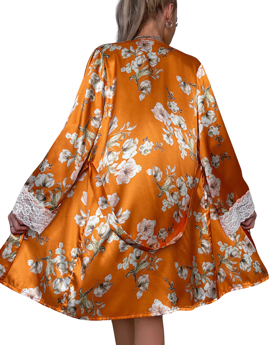 Nyxta Deep Love Silk 3 Piece Nighty-ORANGE