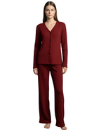 Nyxta Ribbed Comfort Button-Down PJ Set