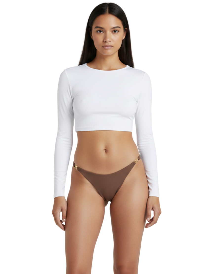 Nyxta Low waist Laser Cut Stylish Panty-COFFEE