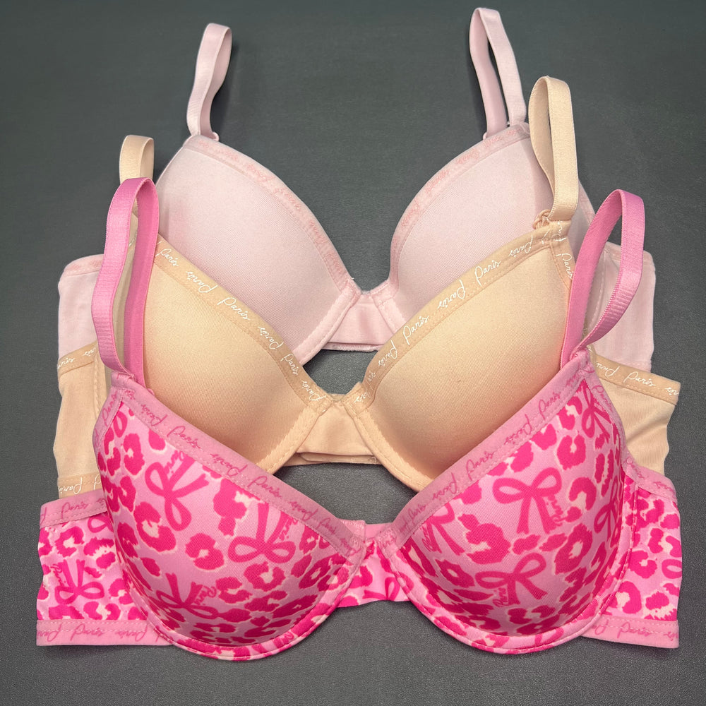 NYXTA GIRL PACK OF 3 WIRED LIGHTLY PADDED BRAS-VPINK/SKIN/BPINK/WHITE