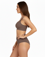 NYXTA LASER CUT SUPER SOFT BRA SET-COFFEE