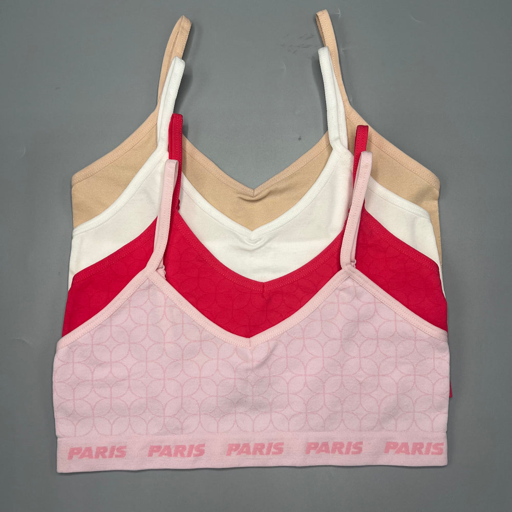 NYXTA TEENS  PACK OF 4 SEAMLESS TRAINING BRAS-VPINK/SKIN/WHITE/BPINK