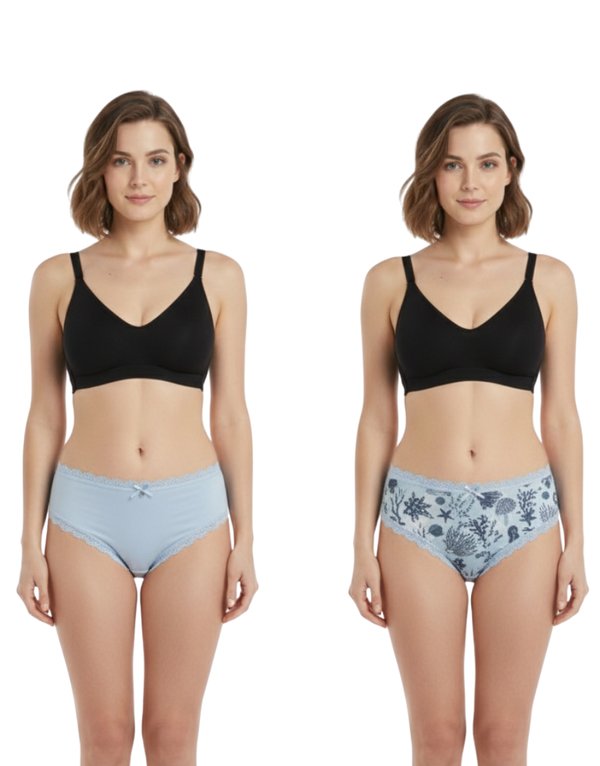 PACK OF 2 SUPER SOFT COTTON STRETCH BRIEFS -Blue