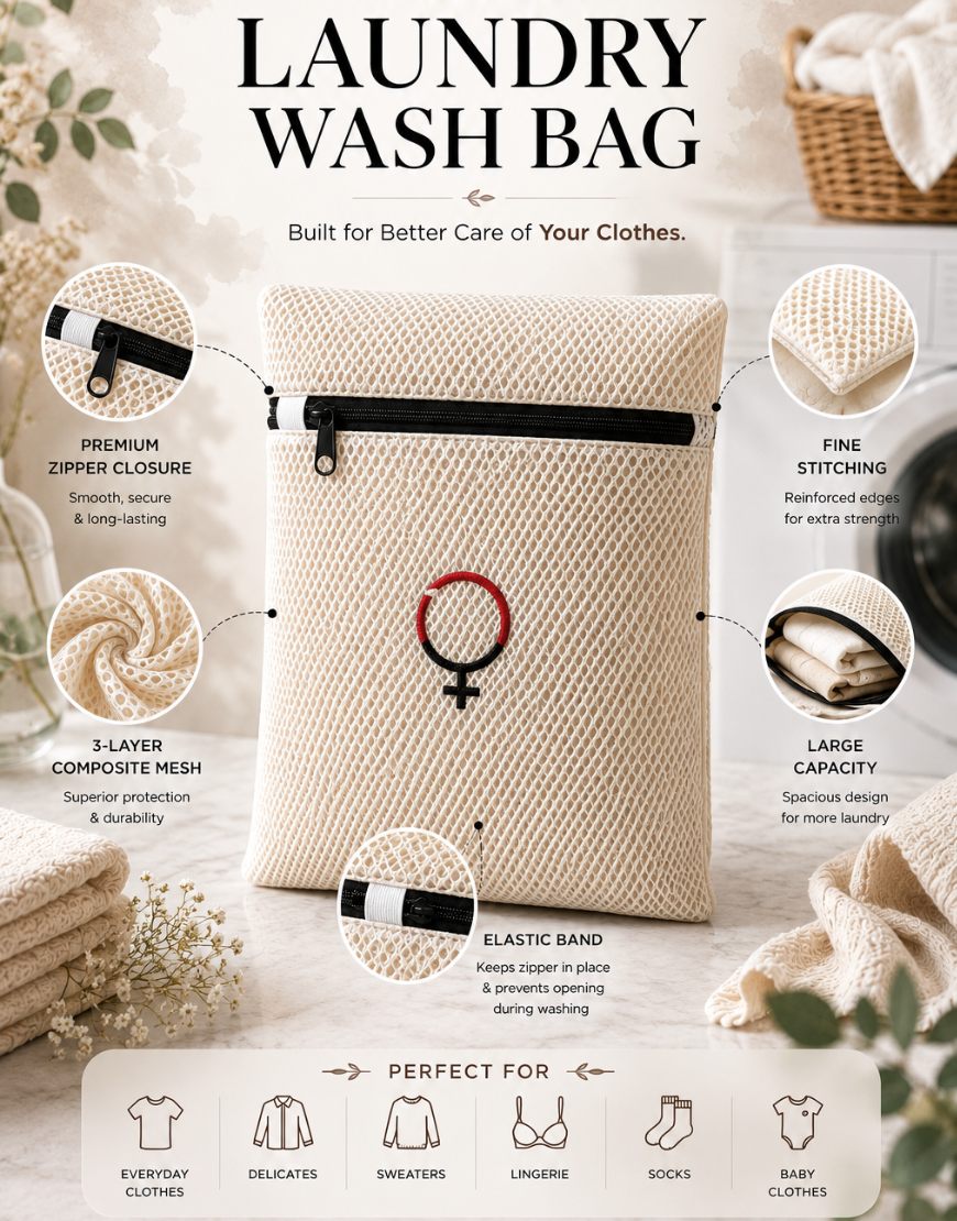 NYXTA Premium 3D Spacer Mesh Laundry Wash Bag